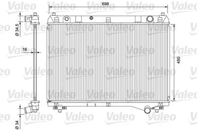 Radiador, refrigeración del motor VALEO 701722