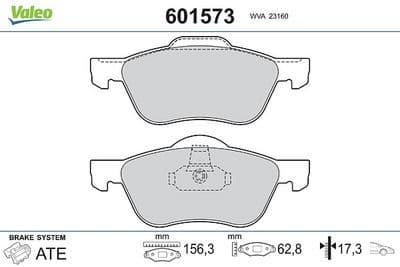 Juego de balatas de freno VALEO 601573