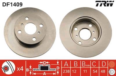 Disco de freno TRW DF1409