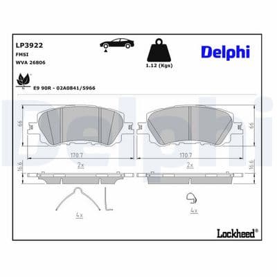 Juego de balatas de freno DELPHI LP3922