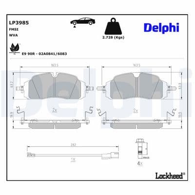 Juego de balatas de freno DELPHI LP3985