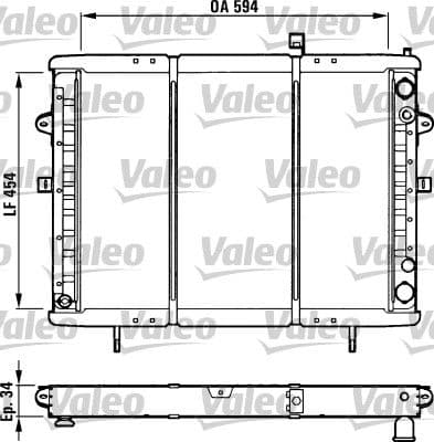 Radiador, refrigeración del motor VALEO 730668