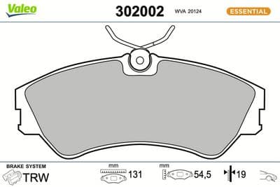 Juego de balatas de freno VALEO 302002