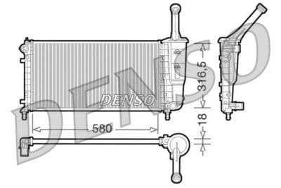 Radiador, refrigeración del motor DENSO DRM13011