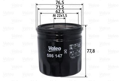 Filtro de aceite VALEO 586147