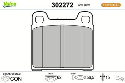 Juego de balatas de freno VALEO 302272
