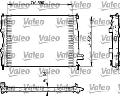 Radiador, refrigeración del motor VALEO 735380