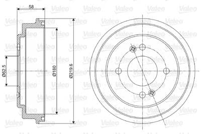 Tambor de freno VALEO 237059