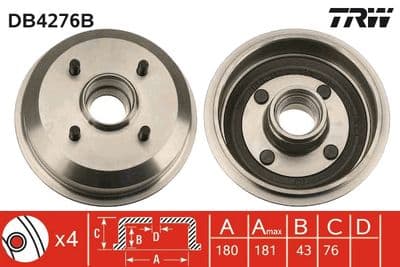 Tambor de freno TRW DB4276B