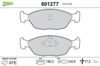 Juego de balatas de freno VALEO 601277