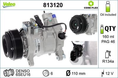 Compresor, aire acondicionado VALEO 813120