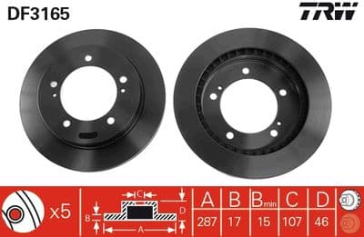 Disco de freno TRW DF3165