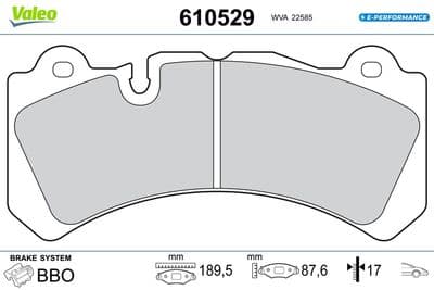 Juego de balatas de freno VALEO 610529