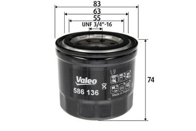 Filtro de aceite VALEO 586136