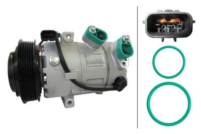 Compresor, aire acondicionado HELLA 8FK 366 204-581