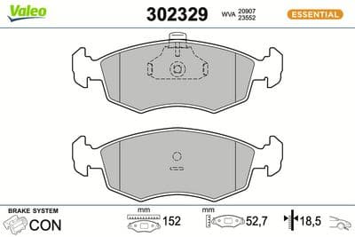 Juego de balatas de freno VALEO 302329