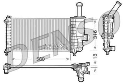 Radiador, refrigeración del motor DENSO DRM09100