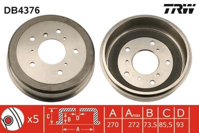 Tambor de freno TRW DB4376