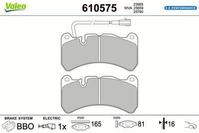 Juego de balatas de freno VALEO 610575
