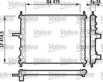 Radiador, refrigeración del motor VALEO 732557