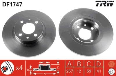 Disco de freno TRW DF1747