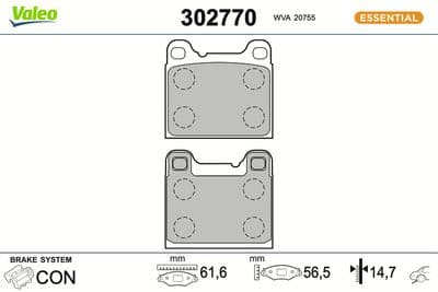 Juego de balatas de freno VALEO 302770