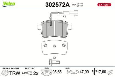 Juego de balatas de freno VALEO 302572A