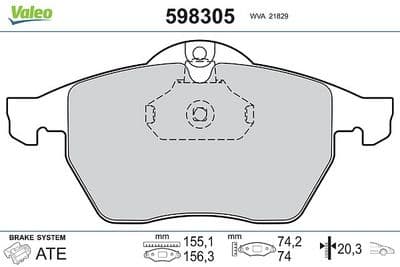 Juego de balatas de freno VALEO 598305