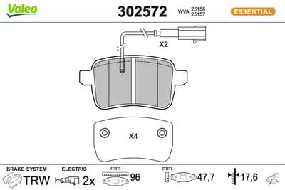 Juego de balatas de freno VALEO 302572