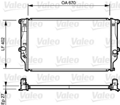Radiador, refrigeración del motor VALEO 735216