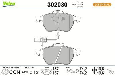 Juego de balatas de freno VALEO 302030