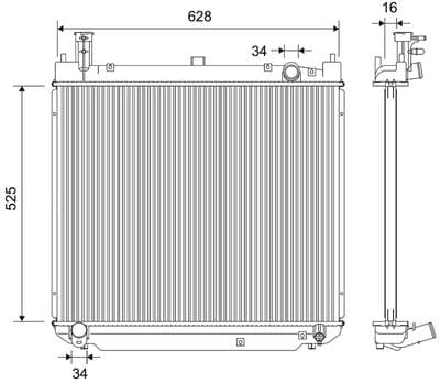 Radiador, refrigeración del motor VALEO 735593