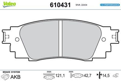 Juego de balatas de freno VALEO 610431