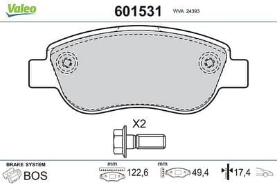 Juego de balatas de freno VALEO 601531