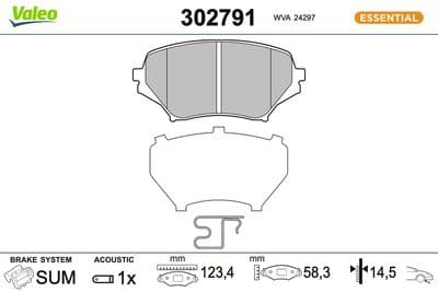 Juego de balatas de freno VALEO 302791