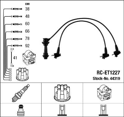 Juego de cables de encendido NGK 44319