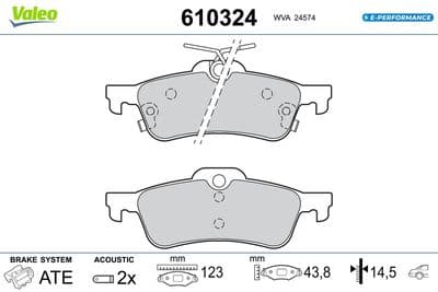 Juego de balatas de freno VALEO 610324