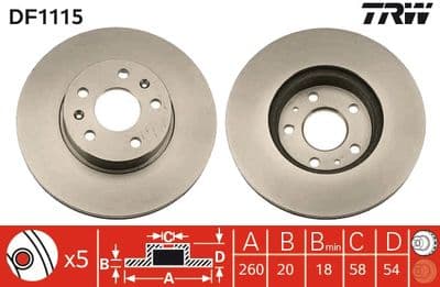 Disco de freno TRW DF1115