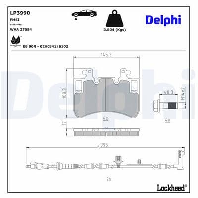 Juego de balatas de freno DELPHI LP3990