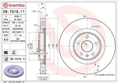 Disco de freno BREMBO 09.Y319.11