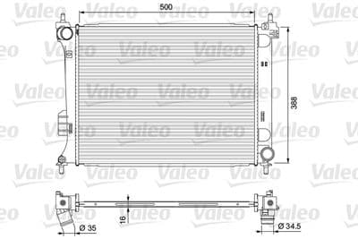 Radiador, refrigeración del motor VALEO 701729