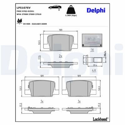 Juego de balatas de freno DELPHI LP5107EV
