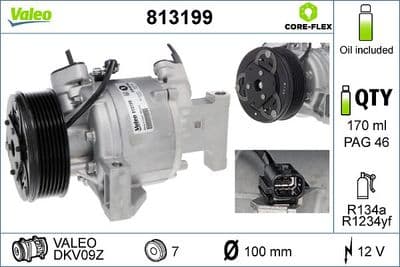 Compresor, aire acondicionado VALEO 813199