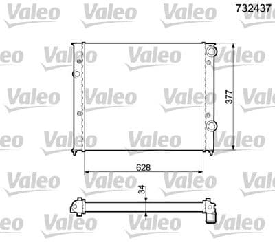 Radiador, refrigeración del motor VALEO 732437