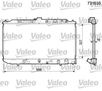 Radiador, refrigeración del motor VALEO 731635