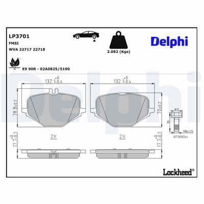 Juego de balatas de freno DELPHI LP3701