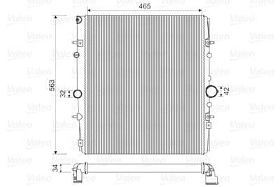 Radiador, refrigeración del motor VALEO 732881