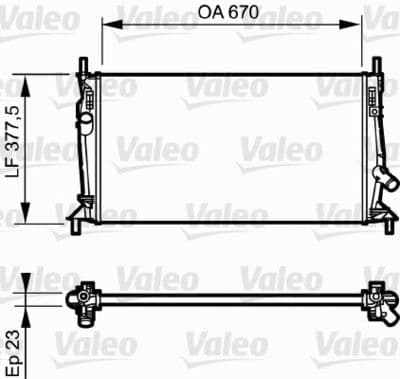 Radiador, refrigeración del motor VALEO 734320