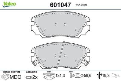Juego de balatas de freno VALEO 601047