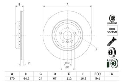 Disco de freno BOSCH 0 986 479 G99